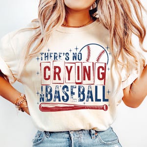 There&#39;s No Crying in Baseball Shirt, Baseball Mama Tshirt, Baseball Mom Tshirt, Gift for Baseball Mom, Funny Baseball Shirt