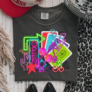 Comfort Colors® Neon Cowgirl Shirt, Cowboy Boots Shirt, Rodeo T-Shirt, Cowgirl Tee, Country Concert Tshirt, Western Graphic Tee For Women