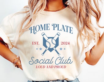 Home Plate Social Club Shirt, Haus Platte Social Club Tshirt, Baseball Mama Tshirt, Baseball Mama Tshirt, Geschenk für Baseball Mutter