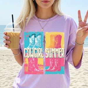 Comfort Colors® Cowgirl Summer Shirt, Rodeo T-Shirt, Cowgirl Tee, Country Concert Tshirt, Western Graphic Tee For Women