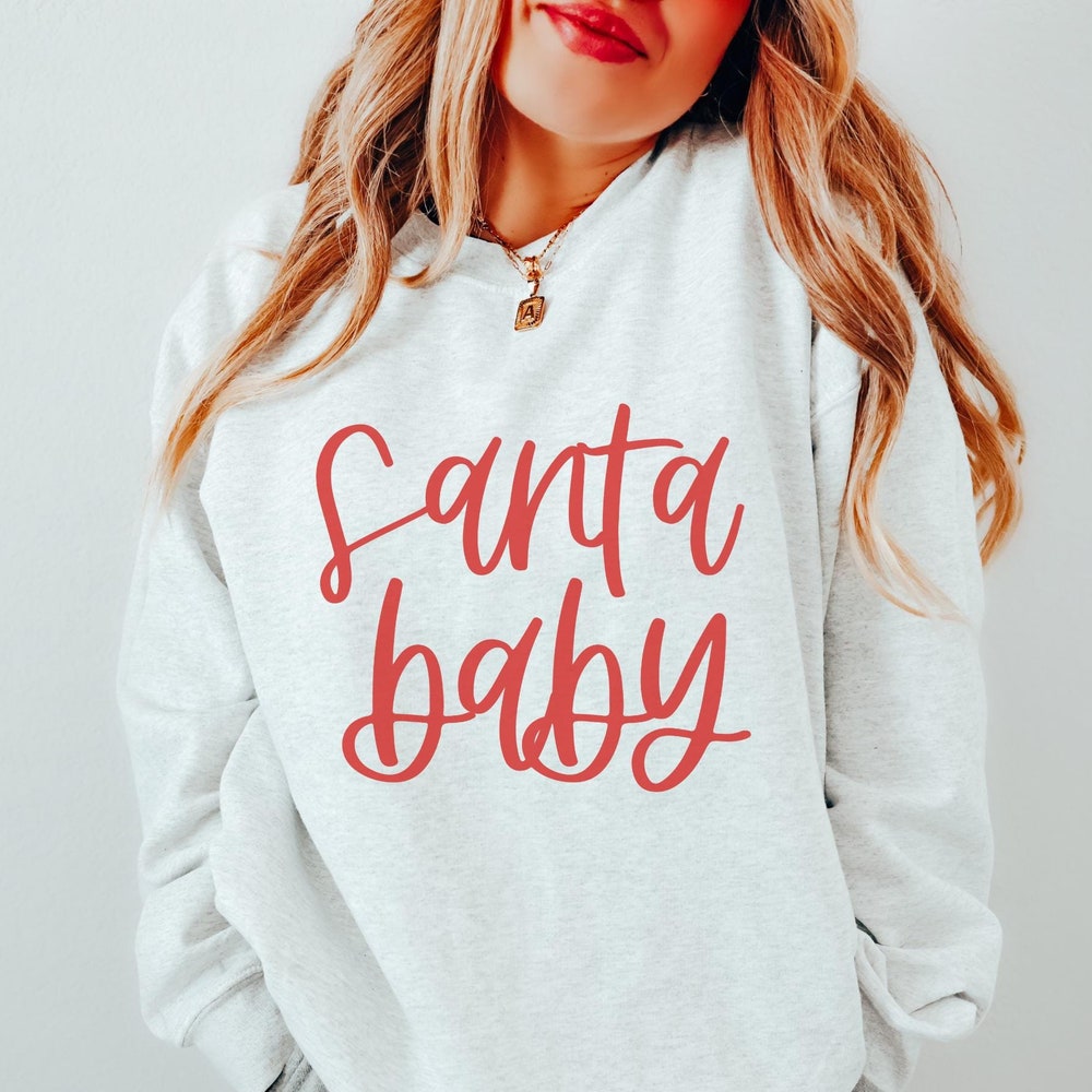 Santa Baby Sweatshirt Santa Sweatshirt Christmas Sweatshirt Retro Santa Sweatshirt Holiday Sweatshirt