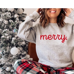 Vrolijk sweatshirt Vrolijk kerstshirt Kerstsweatshirt Vakantiefeest Sweatshirt Vakantiefeestshirt