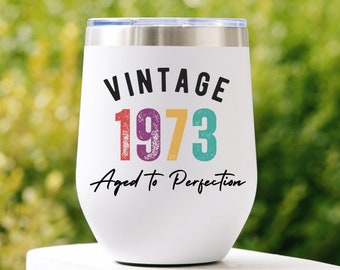 Customized Birthday Wine Tumbler 40th Birthday 50th Birthday 60th Birthday