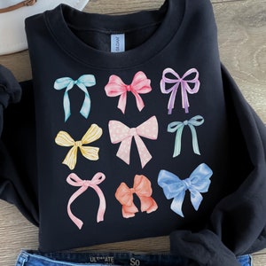 Coquette Sweatshirt, Bows Sweatshirt, Bow Sweatshirt, Coquette Crewneck, Coquette Sweater, Soft Girl Sweatshirt, Bow Sweater