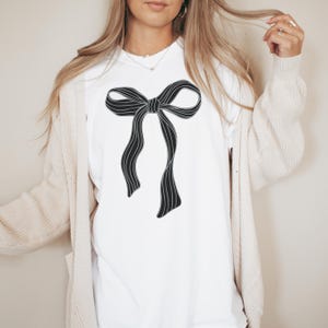 Black Bow Shirt, Black Ribbon Shirt, Coquette Shirt, Soft Girl Aesthetic Shirt, Goth Coquette, Black Coquette