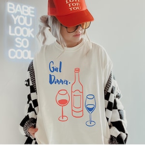 Camisa de cena para niña Comfort Colors®, camisa divertida para amantes del vino, camisa de vino, camisa divertida para niña, camisa de noche para niña, remera para niña
