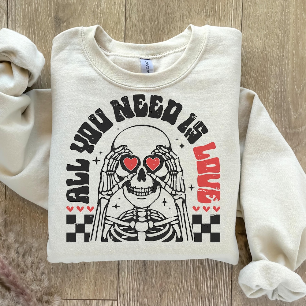 Valentine Skeleton Sweatshirt, Valentine'S Day Sweatshirt Valentine Heart Sweatshirt, Cute Valentine Sweatshirts, Valentine Sweatshirt Amitytees