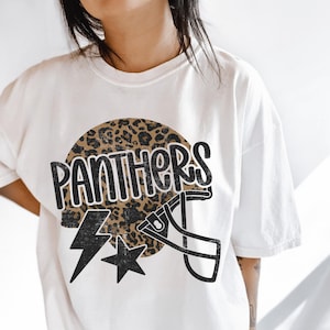 Komfort Farben Panther Maskottchen T-Shirt: Vintage School Spirit Tee