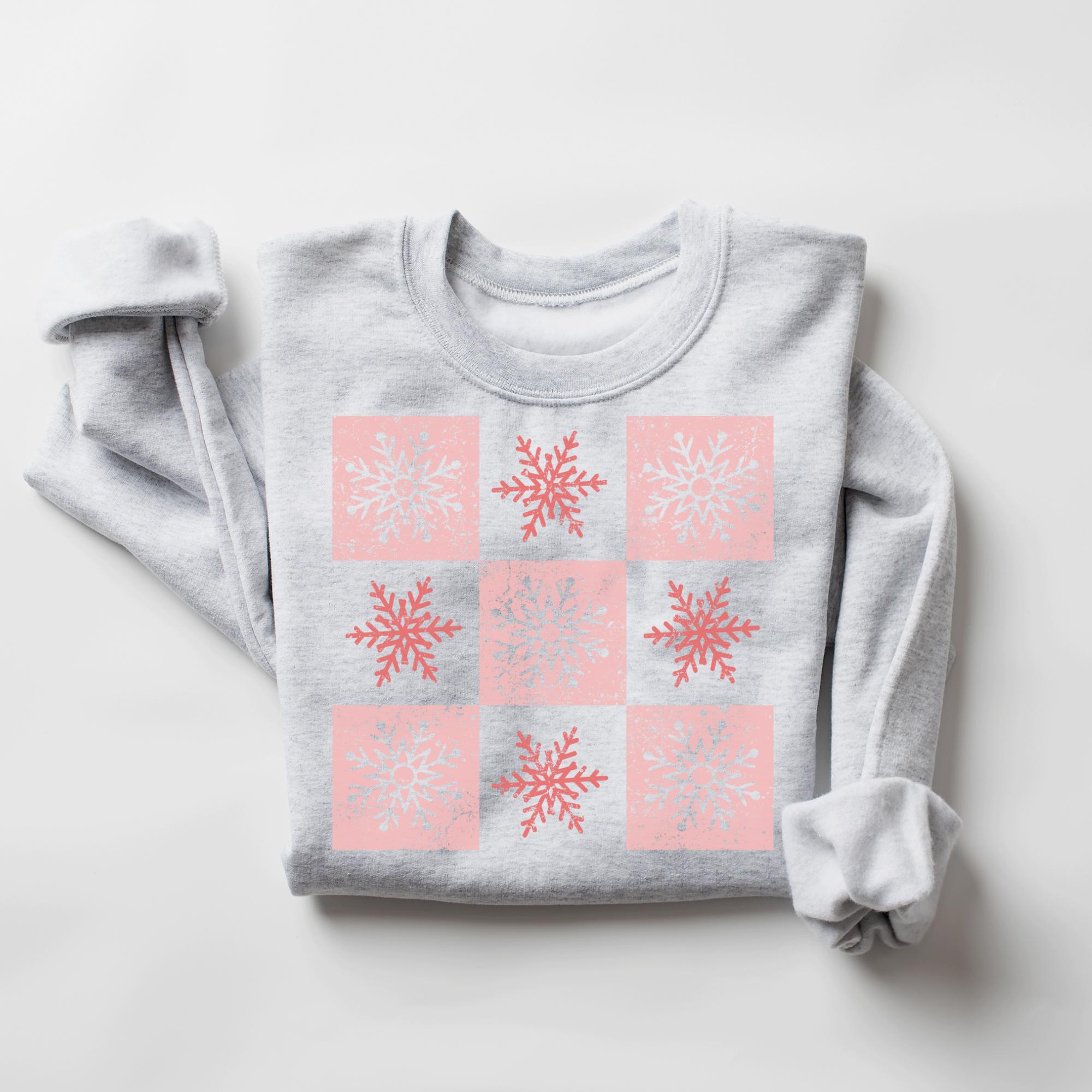 Snowflake Sweatshirt, Christmas Sweatshirt, Women Holiday