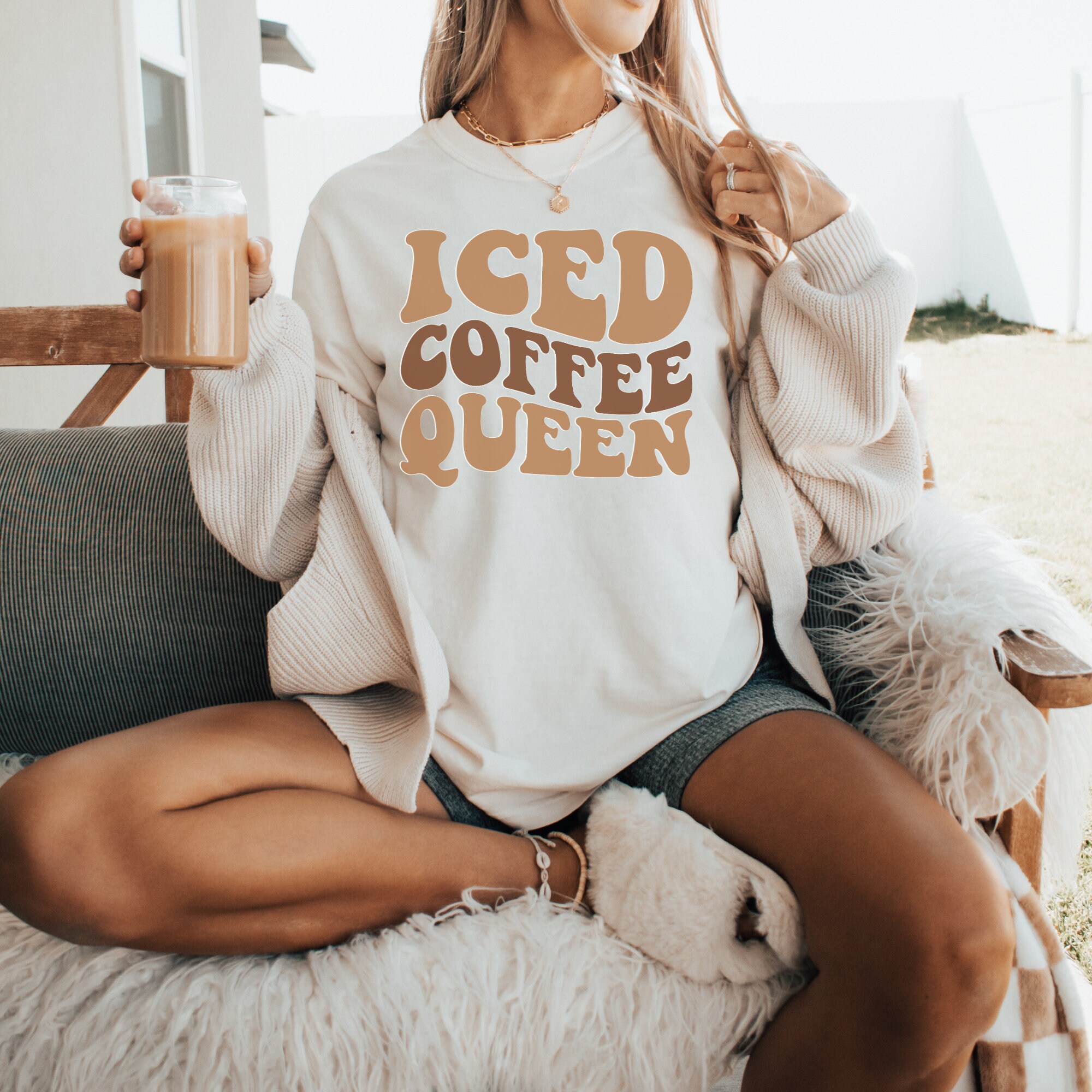 Iced Coffee Queen Tshirt - Etsy Iced Coffee Queen Tshirt - Etsy