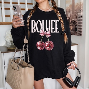Boujee Coquette Bows Sweatshirt, Coquette Sweatshirt, Ribbon Sweatshirt, Cherry Bow Shirt, Soft Girl Shirt, Aesthetic Shirts Bow Shirt