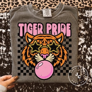 Comfort Colors Tigers Mascot T-Shirt Unisex School Spirit Tee Vintage Distressed Tigers Shirt Sports Team Fan Apparel Game Day T-Shirt