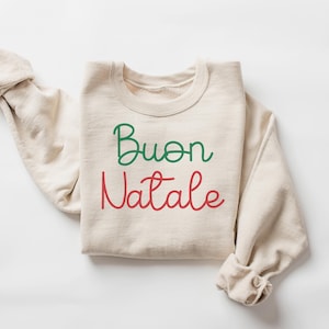 Buon Natale Crewneck, Italian Merry Christmas Sweatshirt, Italian Christmas Crewneck, Italian Christmas Gift