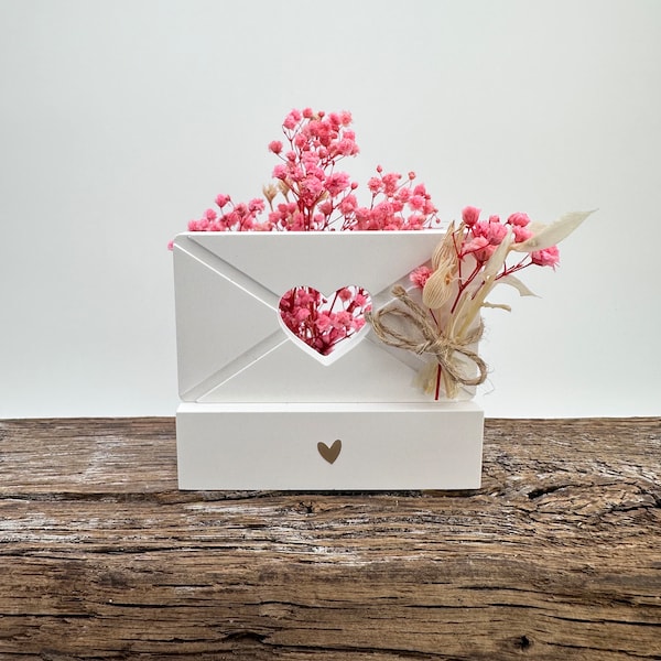 Silikonform Einschieber Brief mit Herz Emoji für Teelichthalter Halter von Tommys-Molds | Gießform | Nachricht | Valentinstag | Love