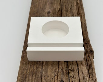 Silicone mold tealight holder with opening for plates by Tommysmolds | New mold with insert opening | Plates
