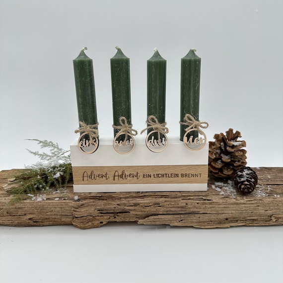 Silikonform Stabkerzenhalter mit Öffnung für Klötzchen von Tommy's Molds | Gießform Advent Weihnachten Adventskranz