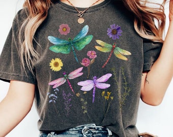Dragonfly Shirt, Dragonfly Lover Shirt, Cottagecore Dragonfly Tee, Insect Lover T-Shirt, Nature Lover Gift, Nature Christmas Shirt