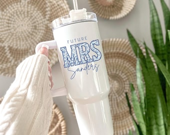 Mrs Tumbler, Custom Future Mrs Tumbler, Personalized Fiancee Gift, I Said Yes Tumbler, Bride To Be Gift, Bridal Shower Gifts for Bride to Be