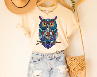 Cute Owl Shirts Owl T shirt Cute Animal Shirt Animal Lover Shirt Shirts for Women Gift for Animal Lover forest shirt camping shirt