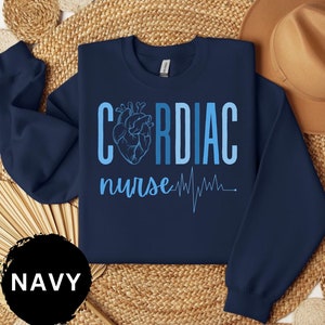 Cardiac Nurse Sweatshirt Gift for Cardiac Nurses Cardiovascular Nursing Tshirt Retro Cardiology Nurse Tee CVICU RN NP Graduation Gifts