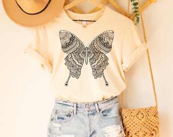 Butterfly Mandala Shirts Butterfly Mandala Shirt Mandala Colorful Butterfly Shirt for Butterfly Lovers Gift for Mothers Day Butterfly Tee