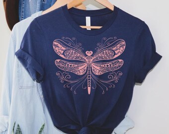 Dragonfly Shirt, Dragonfly Lover Shirt, Cottagecore Dragonfly Tee, Insect Lover T-Shirt, Nature Lover Gift, Nature Christmas Shirt