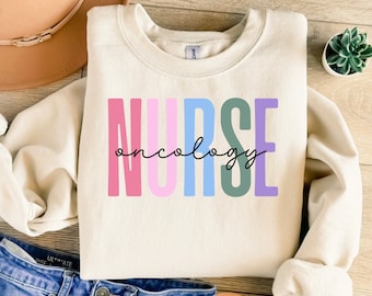 Oncology Nurse Sweatshirts, Floral Cancer Nurse Sweatshirt, Oncology Nursing Sweaters, ONC Nurse Crewneck Sweater, Peds Onc Nurse Sweatshirt