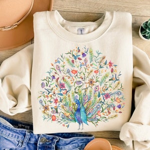 Peacock Sweatshirt Peacock Feathers Womens Peacock Tee Peacock Tshirt Peacock Gift Peacock Costume Peacock Blue Sweatshirt