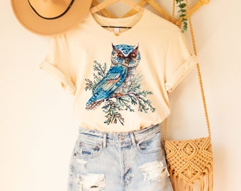 Cute Owl Shirts Owl T shirt Cute Animal Shirt Animal Lover Shirt Shirts for Women Gift for Animal Lover forest shirt camping shirt