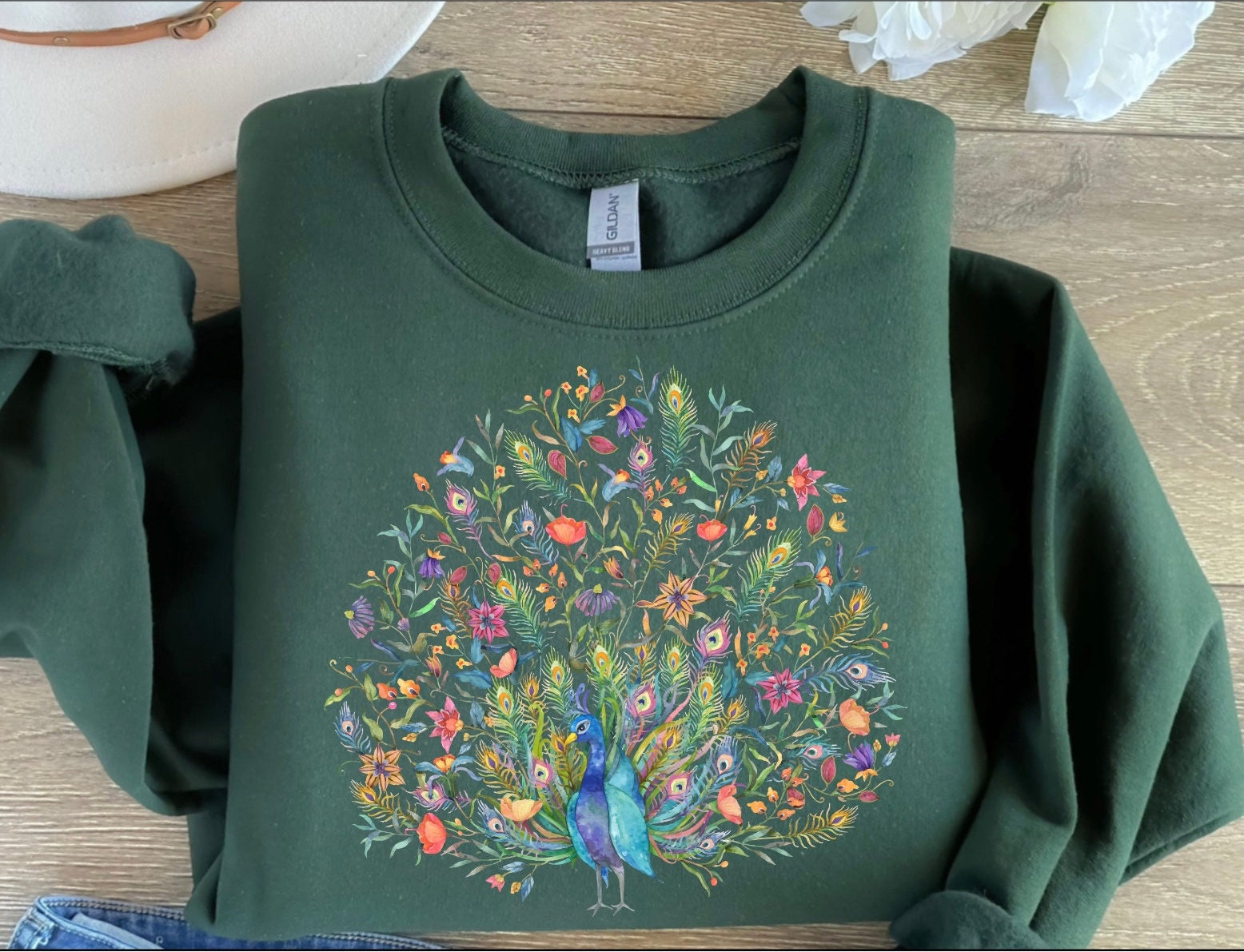 Regular Fit Long Sleeve Shirt - Peacock Feathers