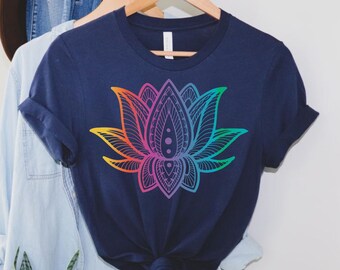 Lotus Flower Shirt, Lotus Tee, Yoga T-Shirt, Mandala Tee, Spiritual Gift, Meditation Shirt, Lotus Flower Gift, Yoga Tee