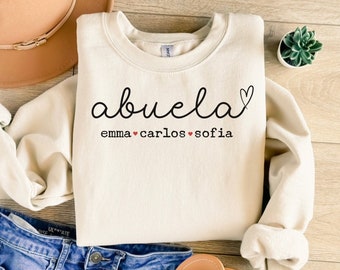 Personalized Abuela Shirt, Abuela Sweatshirt, Gift for Abuela, Abuela Sweater, Grandma Gift, Pregnancy Announcement, New Abuela Gift
