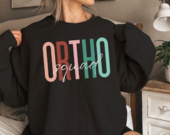 Ortho Squad Sweatshirt, Dental Sweater, Ortho Shirt, Ortho Sweater, Dentist Long Sleeve Tee Dental School Shirt Dental Hygienist Gift Dental