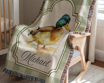 Personalized Camo Mallard Duck Blanket Mallard Duck Nursery Decor Baby Shower Gift Mallard Duck Name Blanket Mallard Hunting Name Blanket
