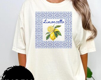 Limoncello Shirt, Lemon Shirt, Amalfi Coast, Italy TShirt, Vacation T-Shirt, Preppy Shirt, Lemons Tee, Cocktail T Shirt, Retro Graphic Tee