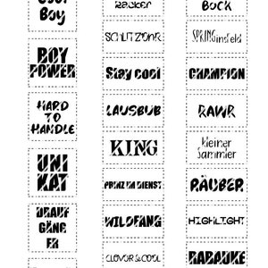 Laserdatei Plotterdatei Labelbogen | Jungs | King | Rawr | Cool boy | FrechDachs | Unikat | Hard to handle | Stay cool | SVG DXF JPG