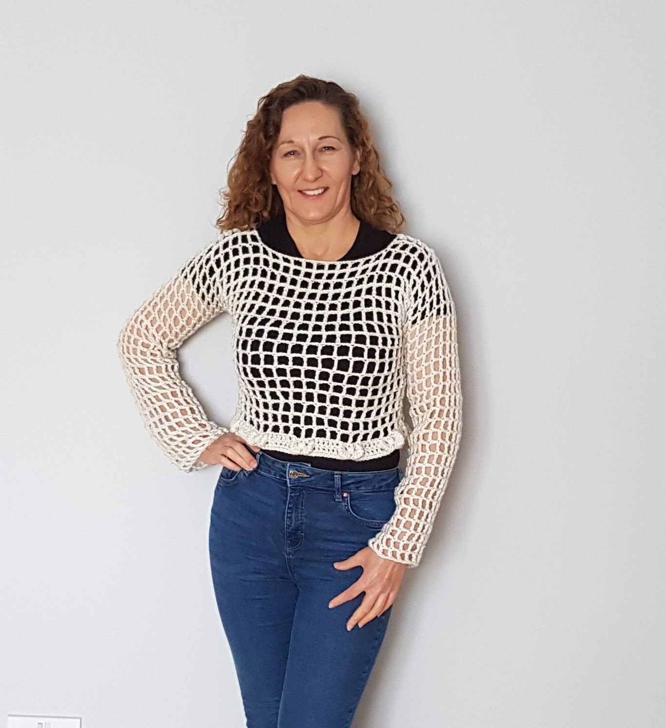 Fishnet sweater top