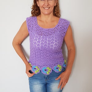 Crochet top pattern, Women crochet pattern, Crochet summer top pattern, Lacy crochet top pattern, Crochet short sleeve pattern, Crop top pat