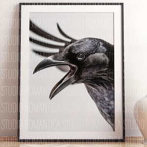 Raven #1 Giclee art paper print poster paper woman fantasy romance magical spells dark witchcraft black magic bird crow