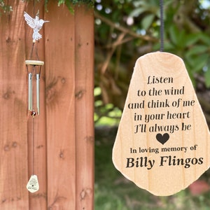 Campanelli eolici personalizzati , Tributo commemorativo, In memoria amorosa di, Wind Chime, In Memory Of, Remembrance Wind Chime, Regalo di simpatia, Il vento