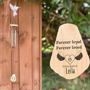 Personalized Dog Pet Memorial Wind Chime,Furever loved,Loss of Pet Sympathy Gift,Dog Loss,Pet Memorial,Pet Loss,Remembrance Wind Chime, Dog