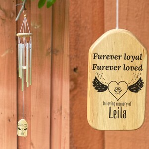 Personalized Dog Pet Memorial Wind Chime,Furever loved,Loss of Pet Sympathy Gift,Dog Loss,Pet Memorial,Pet Loss,Remembrance Wind Chime, Dog