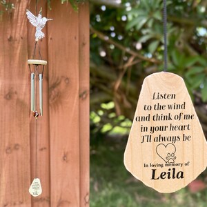 Personalized Dog Pet Memorial Wind Chime,Listen to the wind,Loss of Pet Sympathy Gift,Dog Loss,Pet Memorial,Pet Loss,Remembrance Wind Chime