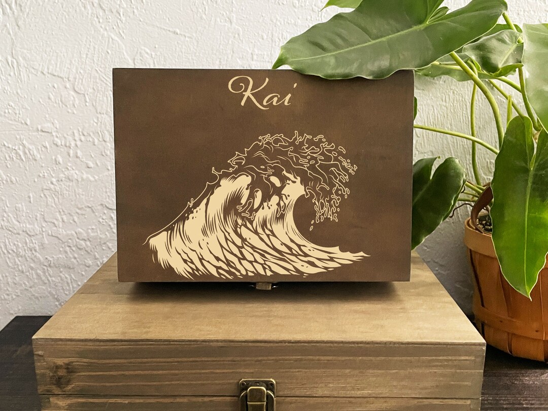 Ocean Wrapped Box Surf Gift, Ocean Waves, Custom Ocean, Hawaii Ocean, Keepsake Box ...