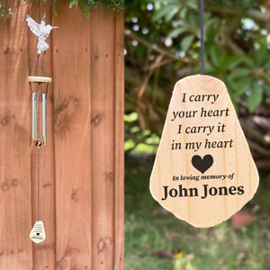 Personalized Wind Chimes , Memorial Tribute, In Loving Memory Of, Wind Chime, In Memory Of, Remembrance Wind Chime,Sympathy gift,hummingbird
