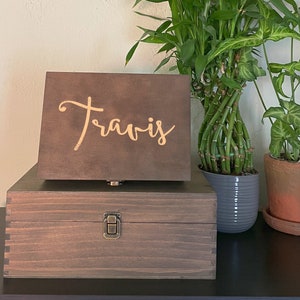 Gift for son, Photo Memory Box, Gift for dad, Groomsman gift, Personalized Keepsake box, Custom engraved wood box, Gift for men