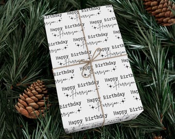 Personalized Birthday Wrapping Paper: Custom Name Gift Wrap