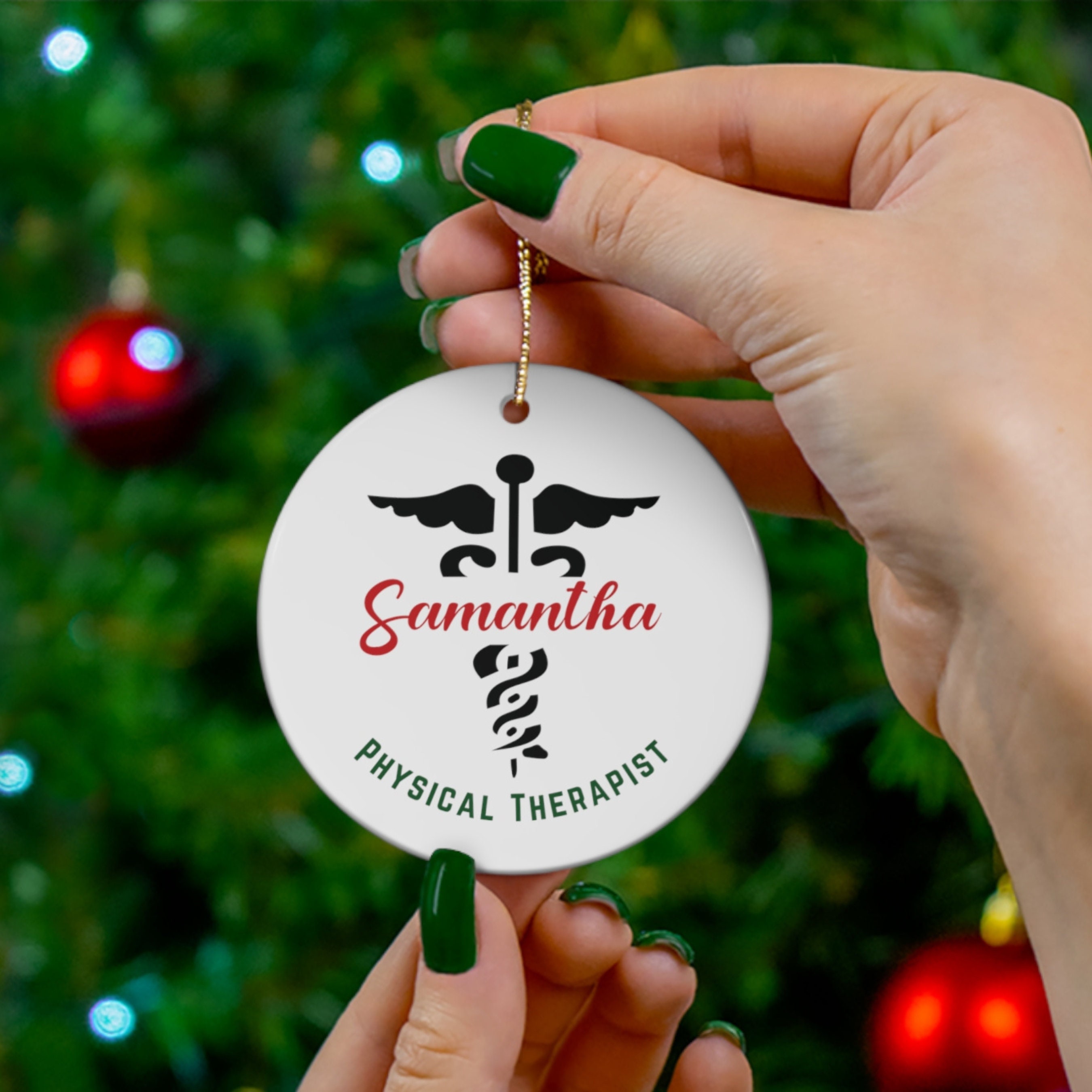 Christmas Physical Therapist Ornament, Personalized Physical Therapist