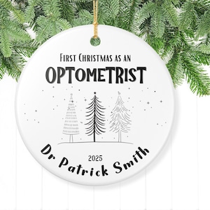 First Christmas Optometrist Ornament, Personalized Optometrist Ornament, Custom Optometrist Graduation Gift, Optometrist Christmas Gift