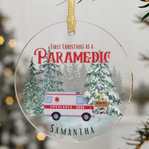First Christmas Paramedic Ornament, Personalized Paramedic Ornament, Custom Paramedic Graduation Gift, Paramedic Christmas Gift, EMT Gift